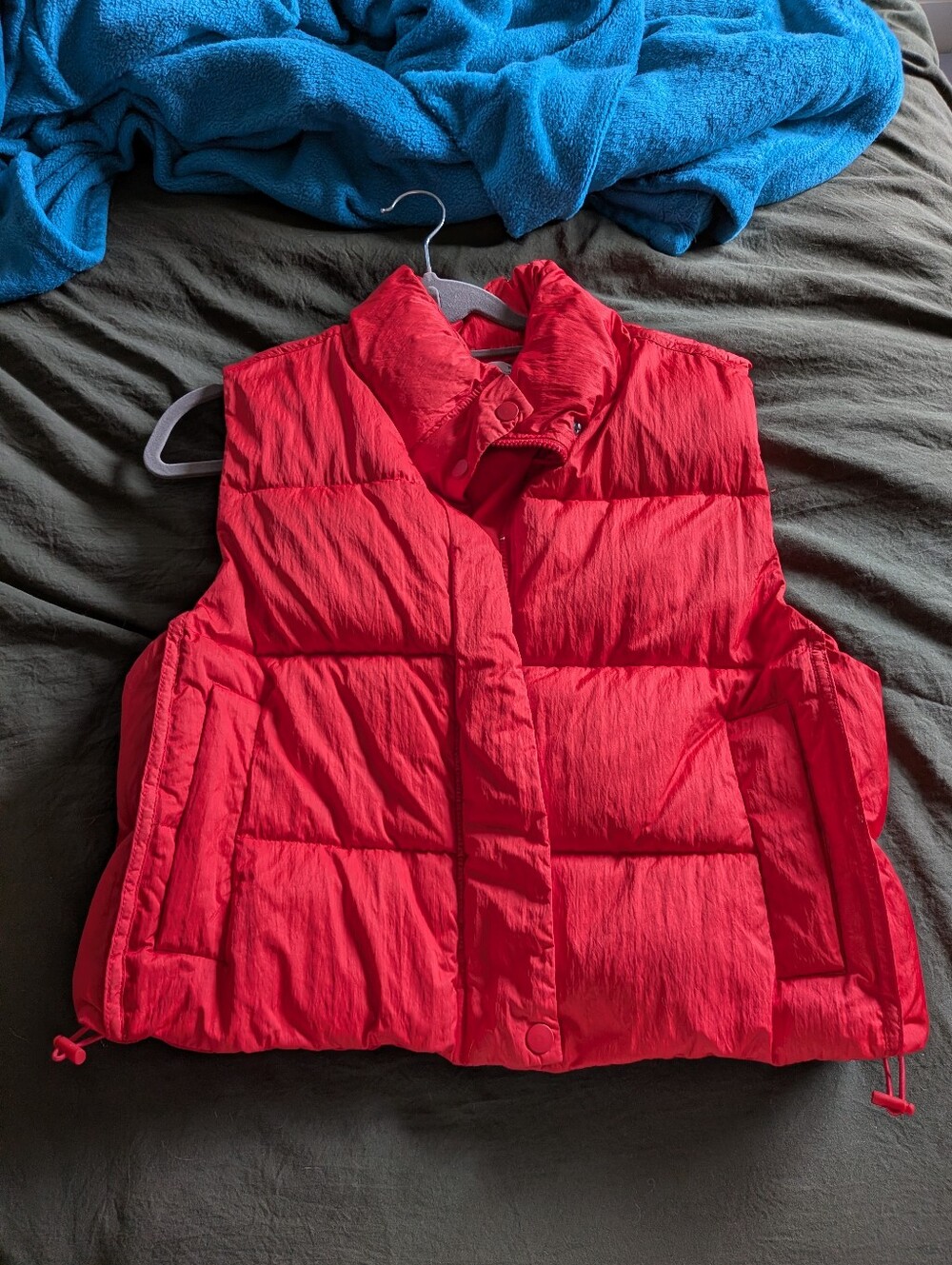 Women's Pink/Red Puffer Vest- Lightweight Quilted Jacket